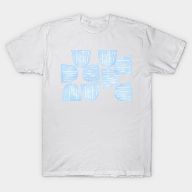 Light Blue Scattered Half Moons T-Shirt by ellenmueller